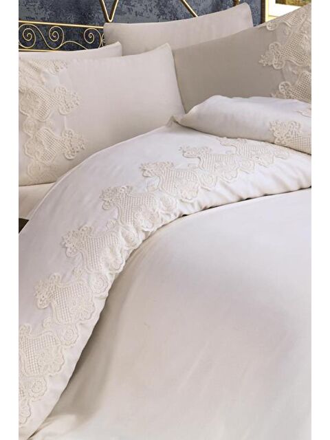 Çeyiz Diyarı Çeyizdiyarı Dubai Çift Kişilik Nevresim Takımı Krem - S000485675-23173