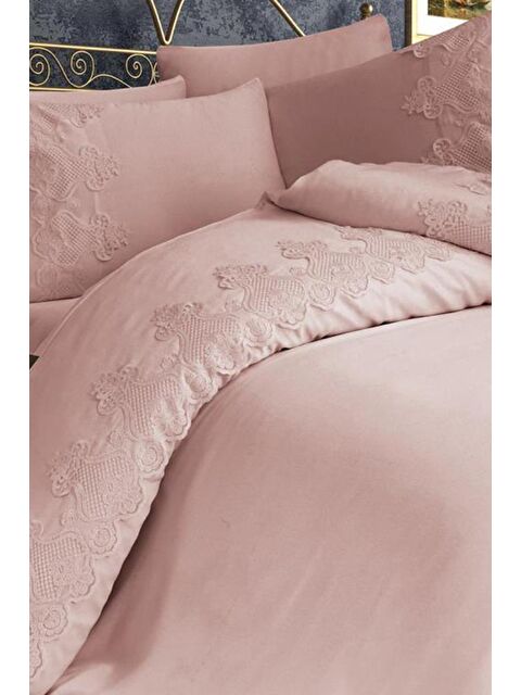 Çeyiz Diyarı Çeyizdiyarı Dubai Çift Kişilik Nevresim Takımı Pudra - S000485705-23173