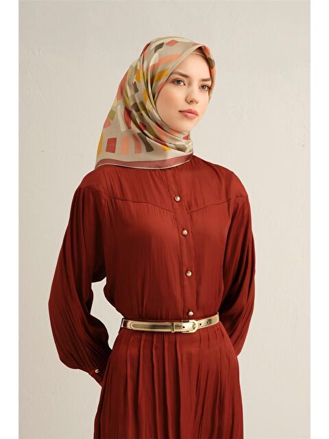 ARMİNE Çiçek Desenli İpek Sura Eşarp 9341 01