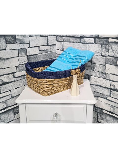 Çeyiz Diyarı Plain %100 Pamuklu Jakarlı 2 Li Havlu Seti Turkuaz - S000502452-20055