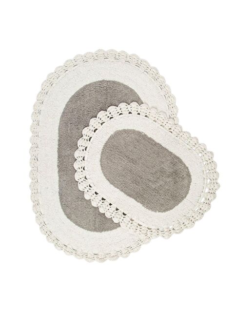 İrya Bianca %100 Pamuk Banyo Paspası Gri 40x60+60x90 - S000169600-20600