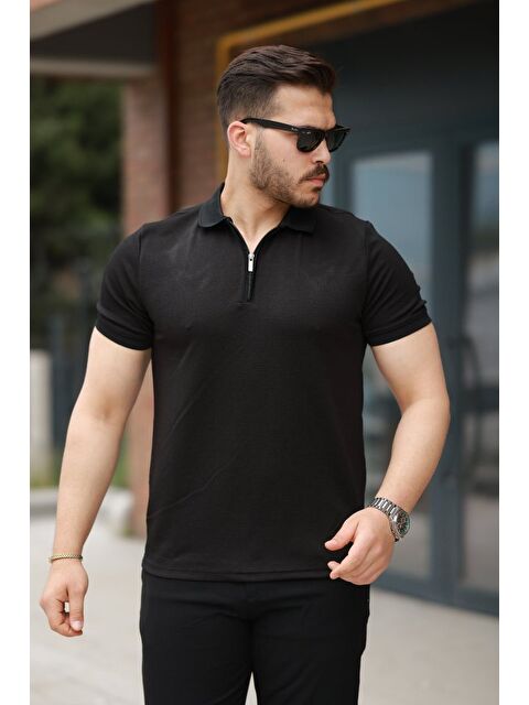 Jane's Erkek Fermuarlı Yaka Kısa Kollu Tişört