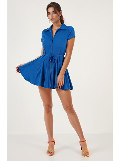 Lela Bağlama Detaylı Mini Gömlek Elbise 5869006 - S000348242-23710