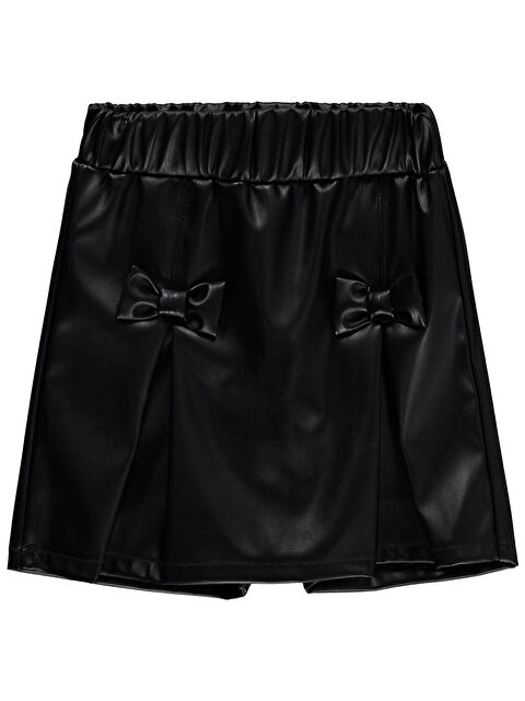 Civil Baby Fiyonklu Deri Şort 6-18 Ay Etek - Siyah 9-12 Ay - S000526731-19351