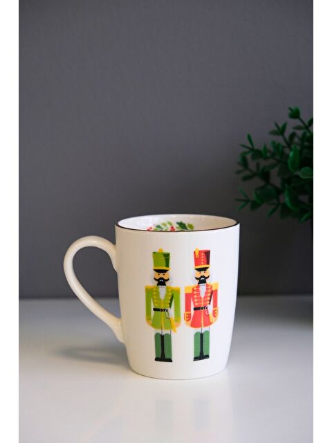 TABAK EVİ Porselen Altın Yaldızlı Kurşun Asker Kulplu Mug Kupa 9cm 220ml Tekli - S000492359-23173