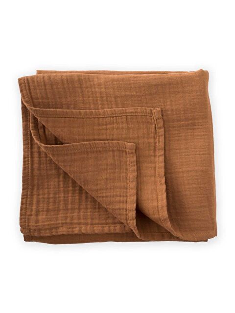 CİGİT Düz Müslin Battaniye 90x100 cm Açık Kahverengi - S000245439-19413