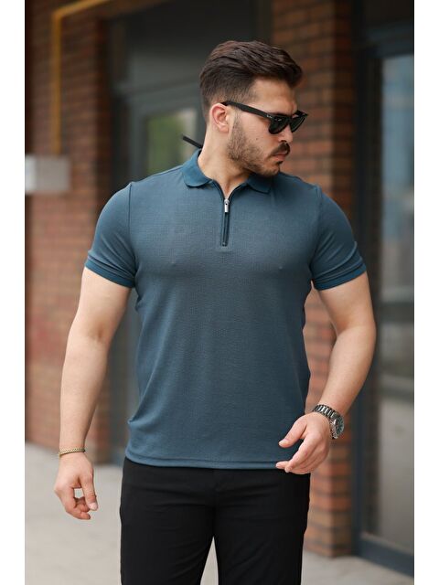 Jane's Erkek Fermuarlı Yaka Kısa Kollu Tişört