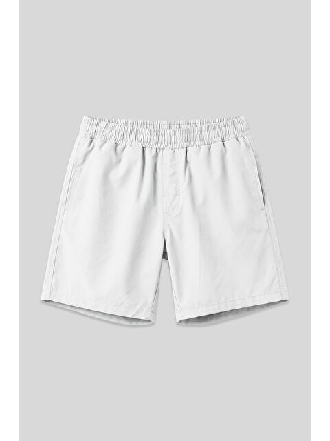 Tommylife Beyaz Hızlı Kuruyan Standart Fit Erkek Deniz Şortu - 81237