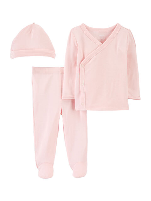 Carter's Kız Bebek Alt Üst Set 3'lü Paket Pembe - S000252804-20024