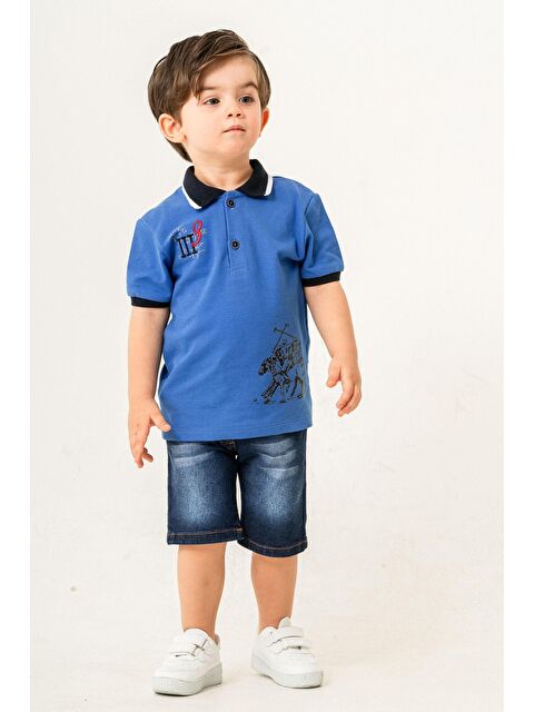 cassolını Tarz Lakos Asker Desenli Belden Ayarlanabilir Kısa Kollu Şortlu 2'li Takım Çocuk ve Bebek Giyim