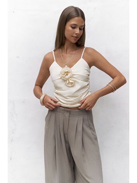 Bohemai Tia Gül Detay Sarı Crop - S000386665-20072