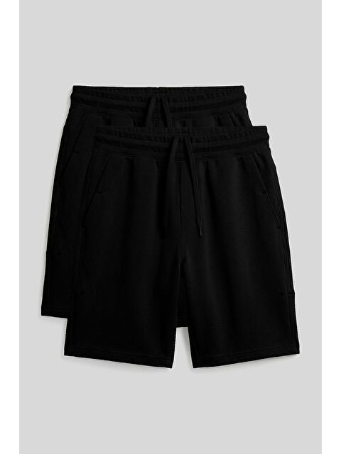 Tommylife Rahat Form 2li Paket Siyah Büyük Beden Erkek Şort - 81297