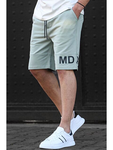 Madmext Çağla Yeşili Baskılı Erkek Bermuda Şort 5493 - S000016932-14939