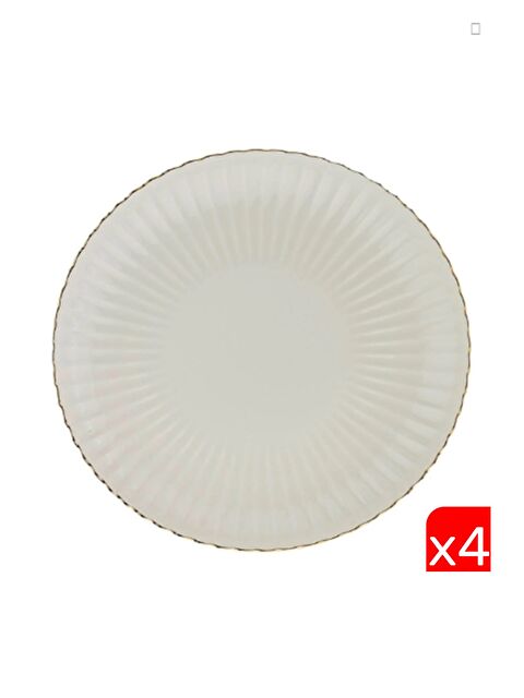 Kütahya Porselen Bone Luz Altın File Servis Tabağı 27cm 4 lü - S000505817-19966