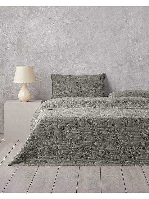 English Home Belle Bloom Çift Kişilik Yatak Örtüsü Takımı 200x220 cm Yeşil - S000461321-18194