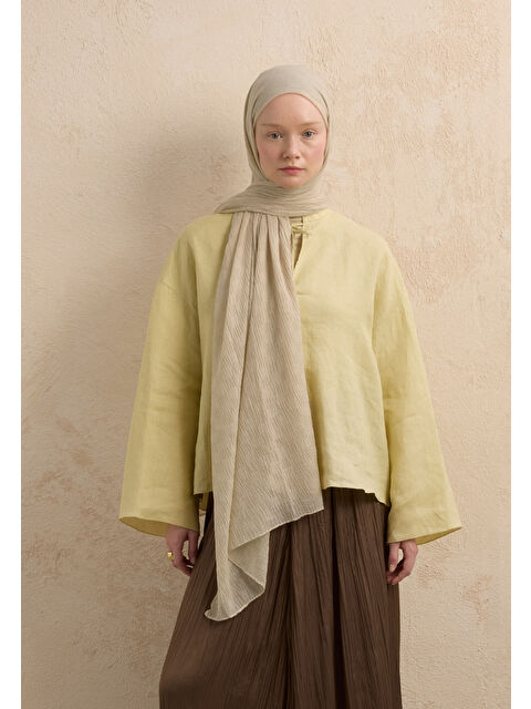 Fresh Scarfs Modal Damalı Şal Naturel Bej - S000420269-26406