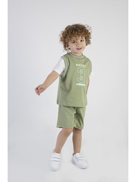 Harika Kids Erkek Çocuk Bikers Baskılı  Kısa Kollu Şortlu Alt Üst Takım - S000160492-18194