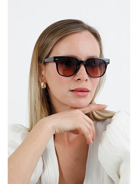 Fullamoda Metal Aksesuarlı Dikdörtgen Güneş Gözlüğü - S000419281-20024