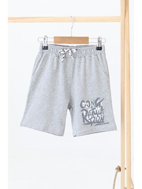 Tofisa Erkek Çocuk Gri Baskılı Şort - 27330 - S000434418-20600