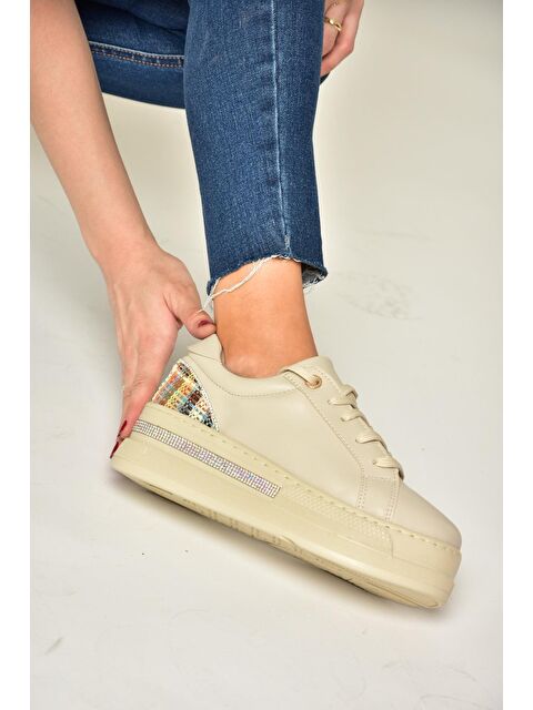 Fox Shoes T3805277 Bej Kadın Spor Ayakkabı
