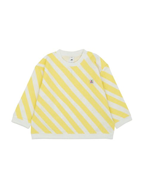 Jrmori Omzu Çıtçıtlı Verev Çizgi Baskılı Sweatshirt - S000158633-20072