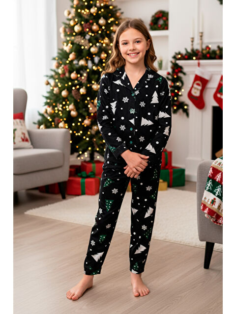 Modanino Kız Çocuk Pijama Takımı-%100 Pamuk Süet -12449 - S000484892-19351