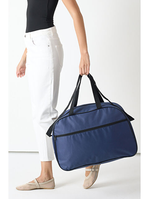TONNY BLACK Unisex Lacivert Önü Fermuarlı Seyehat ve Spor Çantası - S000495908-21164