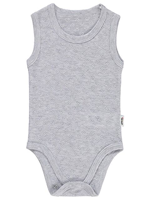 Civil Baby Jakarlı 3-36 Ay Çıtçıtlı Badi - Gri
