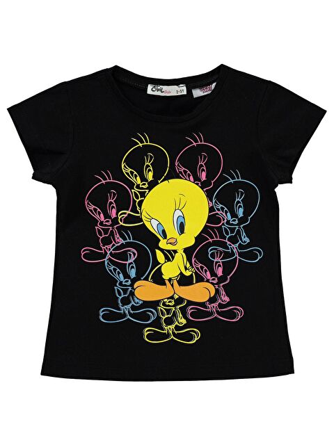 Civil Tweety Kız Çocuk Tişört 2-5 Yaş Siyah - S000204794-19351