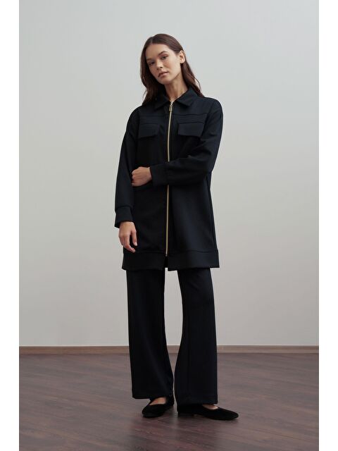 ALLDAY Siyah-Yumuşak Dokulu Fermuarlı Pantolonlu Takım - S000495909-19351