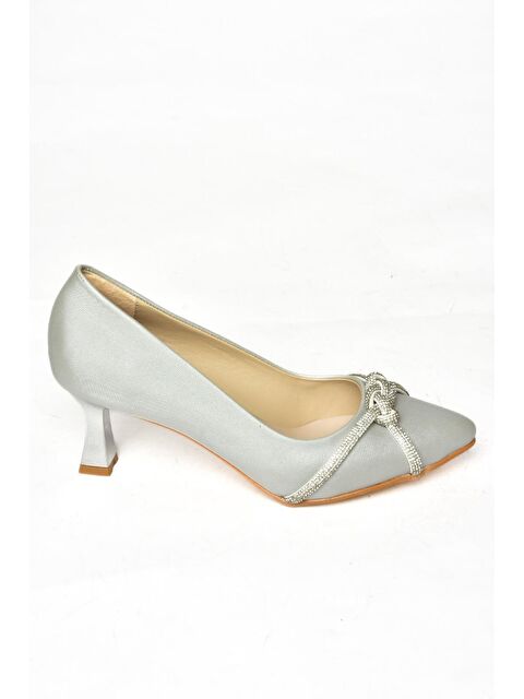 Fox Shoes S2460616 Gümüş Kadın Topuklu Ayakkabı - S000169643-18105