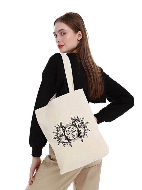 Bagg Kanvas Vintage Güneş ve Ay Bez Çanta C0597 - S000153093-19966
