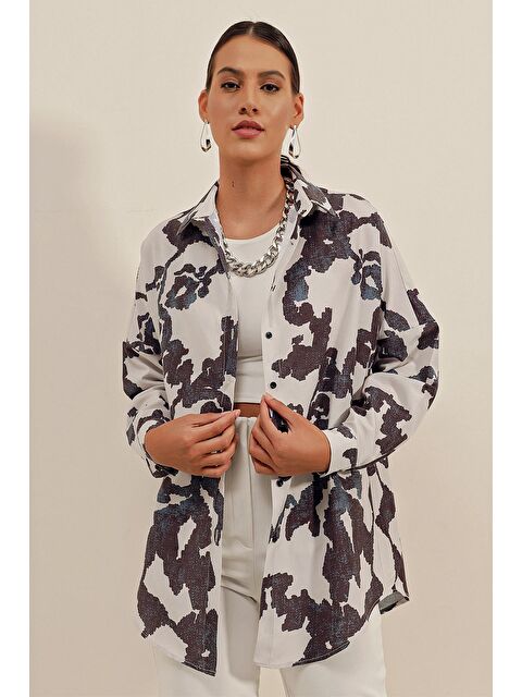 Bigdart 3900 Oversize Uzun Basic Gömlek - D. Siyah - S000081512-22238