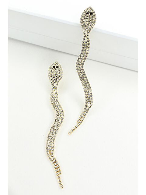 New Obsessions Kobra Model Salltntılı Zirkon Taşlı Yılan Küpe - S000464017-20076