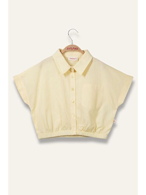 ZEYLAND Kız Çocuk Beli Lastikli Gömlek - Sarı - S000363891-20072