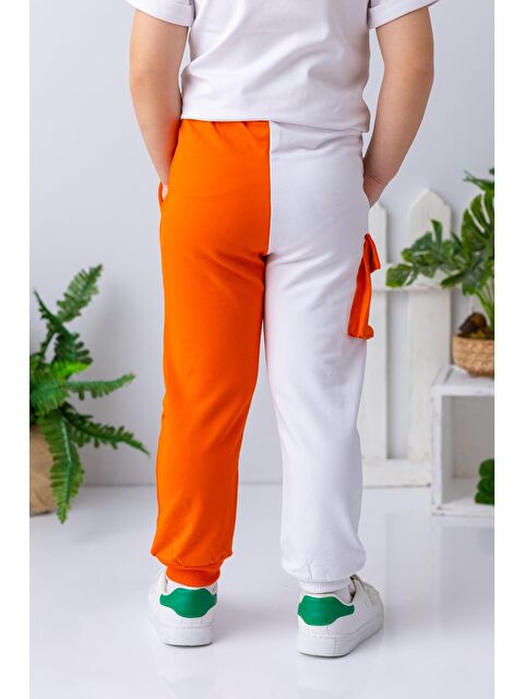 ZEYLAND Kız Çocuk Renk Bloklu Kargo Cepli Eşofman Altı - Oranj - S000363895-20013