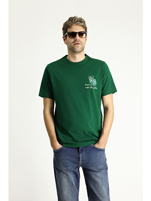 Kiğılı Bisiklet Yaka Regular Fit Baskılı Süprem Pamuk Tişört - S000405034-19416