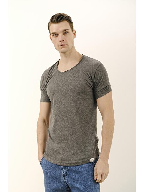 Oksit Açık Yaka Slim Fit Tshirt - S000124922-29666