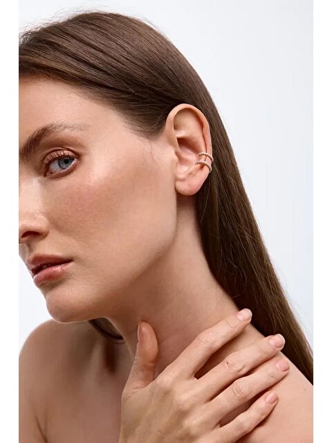 New Obsessions Zirkon Taşlı Kıkırdak Küpe 2Lİ set - S000458934-20076