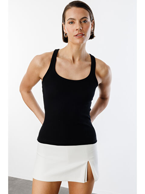 Genius Store Kadın Fitilli Görünümlü Kalın Askılı Basic Atlet ATLET1 - S000371405-19351