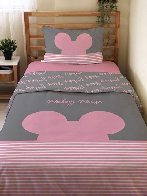 Evmila Çift Taraflı Fare Desenli Çarşafsız Takım Tek Kişilik Nevresim Takımı 160x220 Cm - S000126791-23173