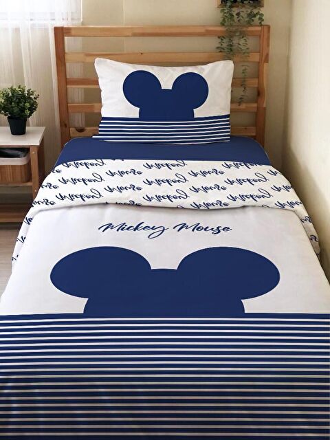 Evmila Çift Taraflı Fare Desenli Çarşafsız Takım Tek Kişilik Nevresim Takımı 160x220 Cm - S000126792-23173