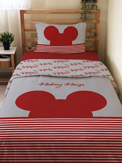 Evmila Çift Taraflı Fare Desenli Çarşafsız Takım Tek Kişilik Nevresim Takımı 160x220 Cm - S000126802-23173