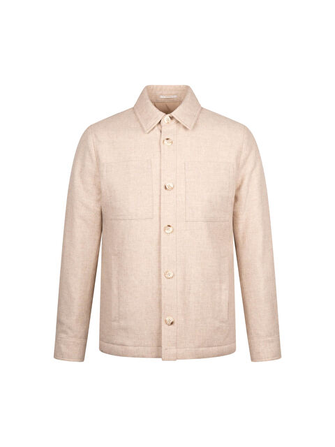 Hatemoğlu Bej Regular Fit Bebe Yaka Yünlü Mont - S000387328-19928