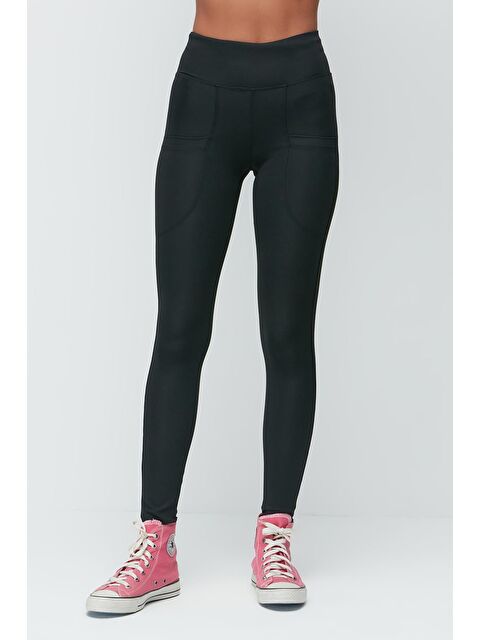 C&City Cepli Yüksek Bel Uzun Spor Tayt 9407 Siyah - S000222380-19351