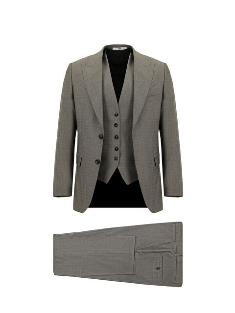 Kiğılı Regular Fit Kombinli Yelekli Takım Elbise