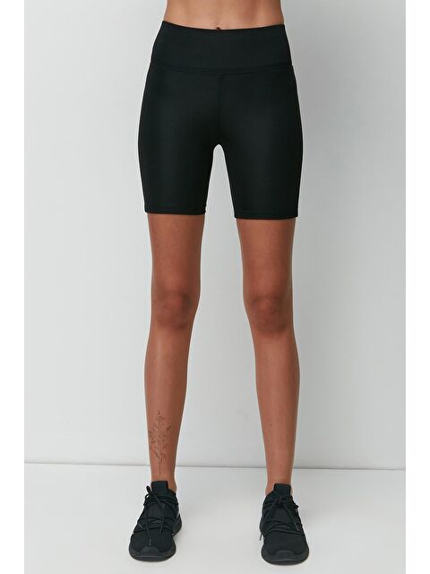 C&City Yüksek Lastik Bel Spor Şort Tayt 9408 Siyah - S000222372-19351