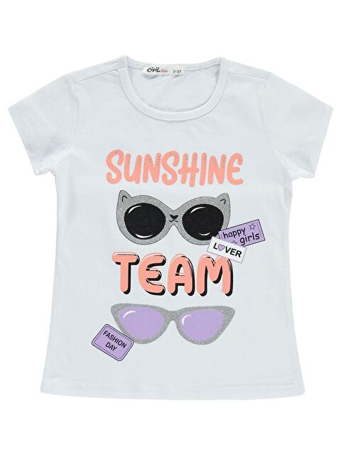 Civil Girls Kız Çocuk Tişört 2-5 Yaş Beyaz