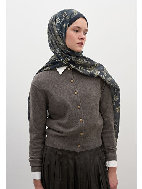 Fresh Scarfs Seraphına Desen Şal Lacivert - S000458938-21164