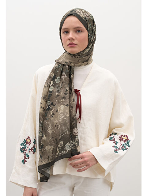 Fresh Scarfs Seraphına Desen Şal Antrasit - S000458938-29666